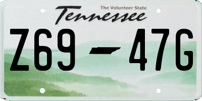 TN license plate Z6947G