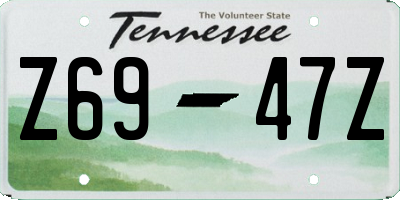 TN license plate Z6947Z
