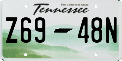 TN license plate Z6948N