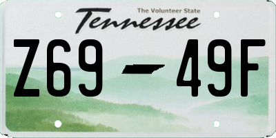 TN license plate Z6949F