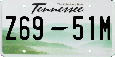 TN license plate Z6951M