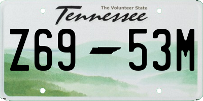 TN license plate Z6953M