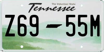 TN license plate Z6955M