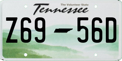 TN license plate Z6956D