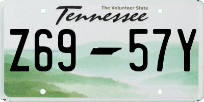 TN license plate Z6957Y