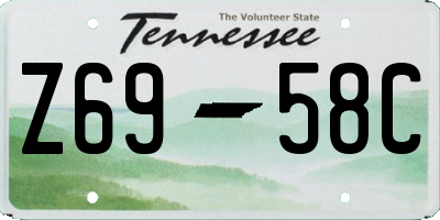 TN license plate Z6958C