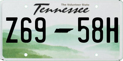 TN license plate Z6958H