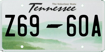 TN license plate Z6960A
