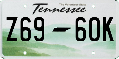 TN license plate Z6960K