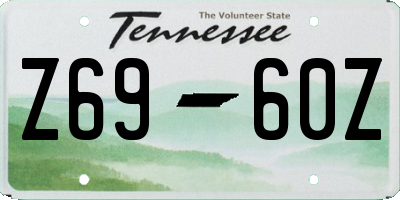 TN license plate Z6960Z