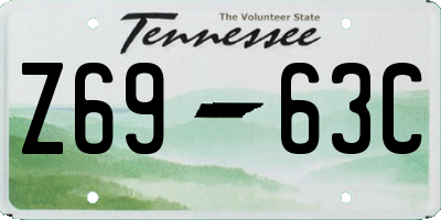 TN license plate Z6963C