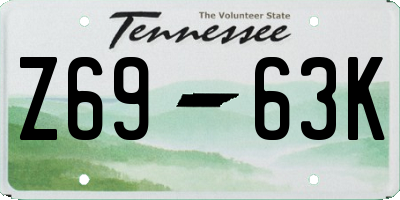 TN license plate Z6963K