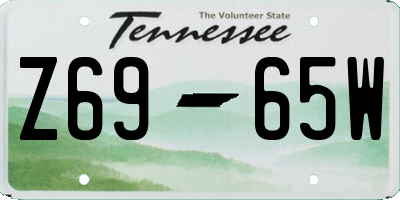 TN license plate Z6965W