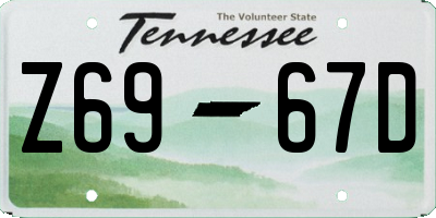 TN license plate Z6967D
