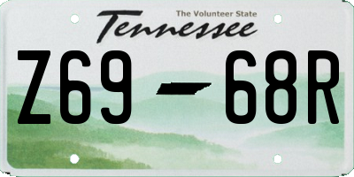 TN license plate Z6968R