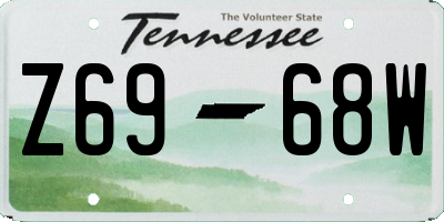 TN license plate Z6968W