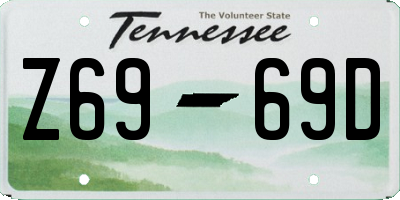 TN license plate Z6969D