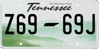 TN license plate Z6969J