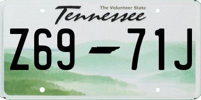 TN license plate Z6971J