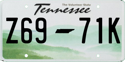 TN license plate Z6971K