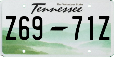 TN license plate Z6971Z