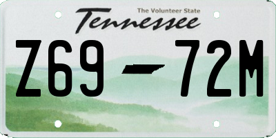TN license plate Z6972M