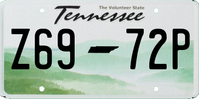 TN license plate Z6972P