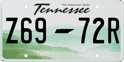 TN license plate Z6972R