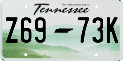 TN license plate Z6973K