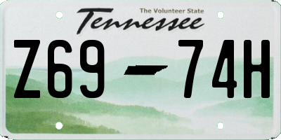 TN license plate Z6974H