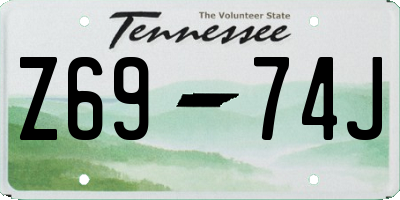 TN license plate Z6974J