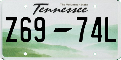 TN license plate Z6974L