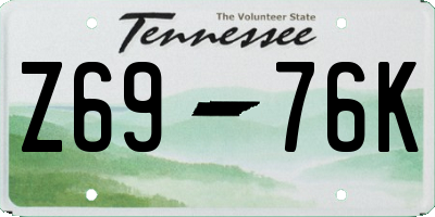 TN license plate Z6976K