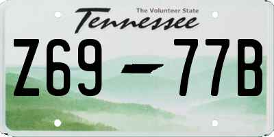 TN license plate Z6977B