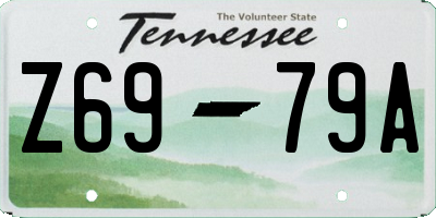 TN license plate Z6979A