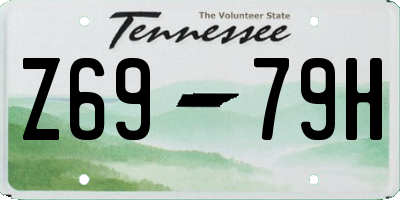 TN license plate Z6979H