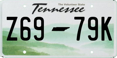 TN license plate Z6979K