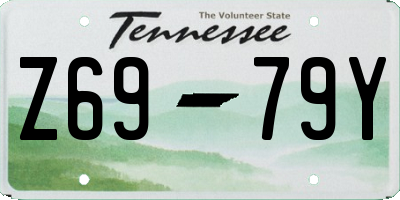 TN license plate Z6979Y