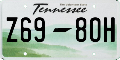 TN license plate Z6980H