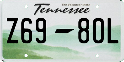 TN license plate Z6980L