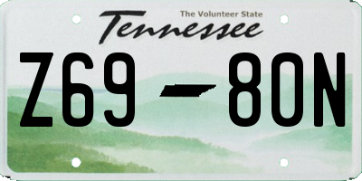 TN license plate Z6980N