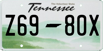 TN license plate Z6980X