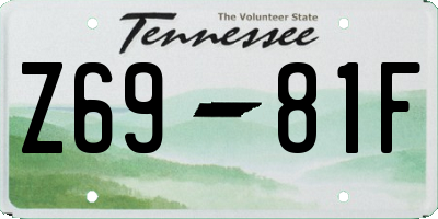 TN license plate Z6981F