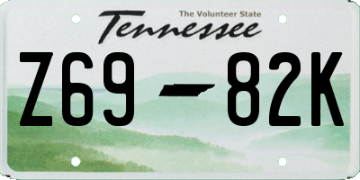 TN license plate Z6982K