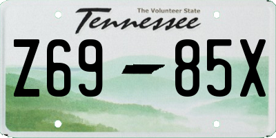 TN license plate Z6985X