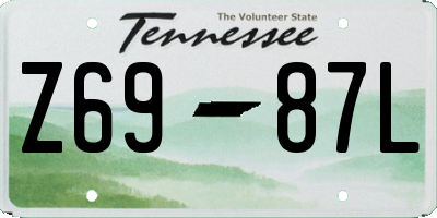 TN license plate Z6987L