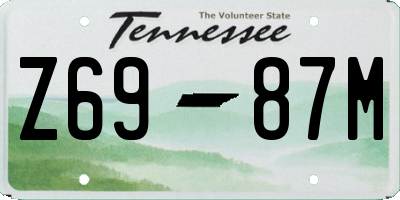 TN license plate Z6987M