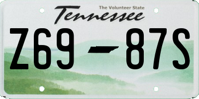 TN license plate Z6987S