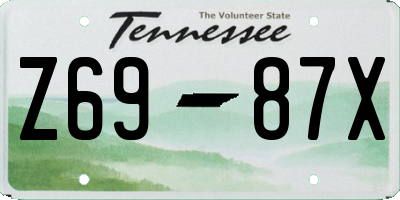 TN license plate Z6987X