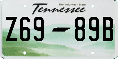 TN license plate Z6989B